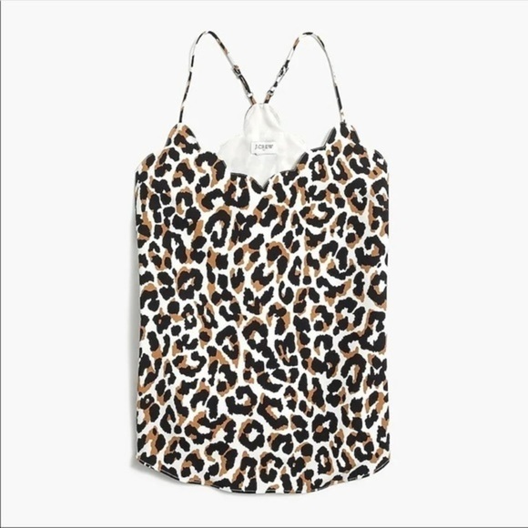 J.Crew Leopard Scalloped Cami Top - Picture 1 of 3